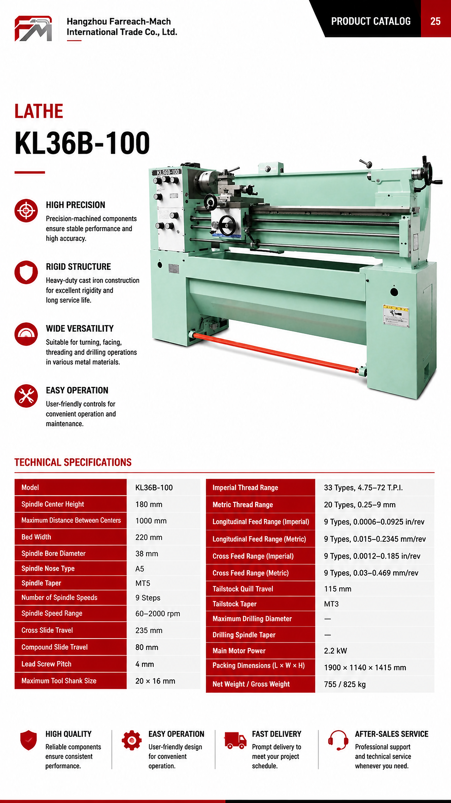 KL36B-100 original catalogue parameter page