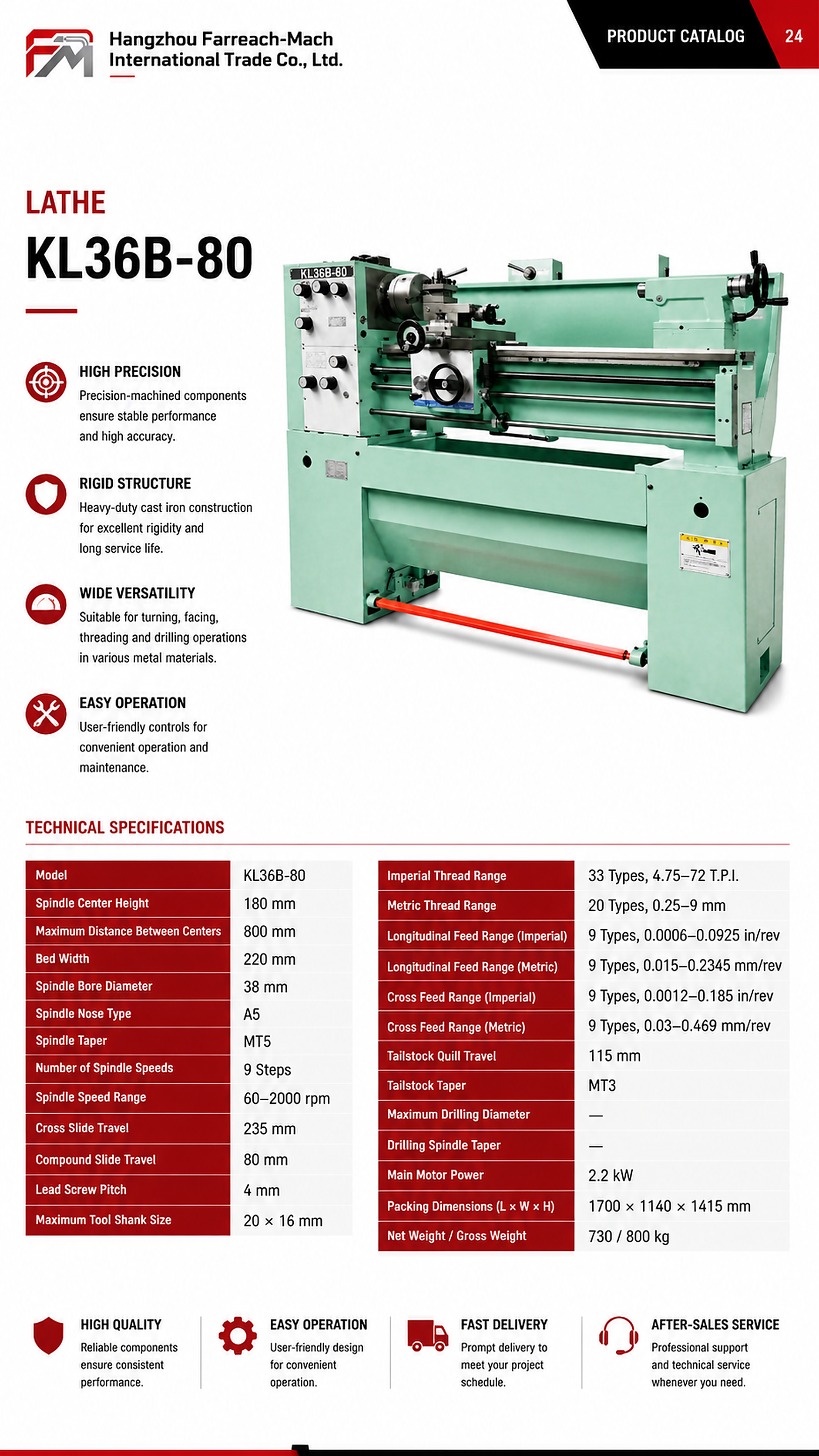 KL36B-80 original catalogue parameter page