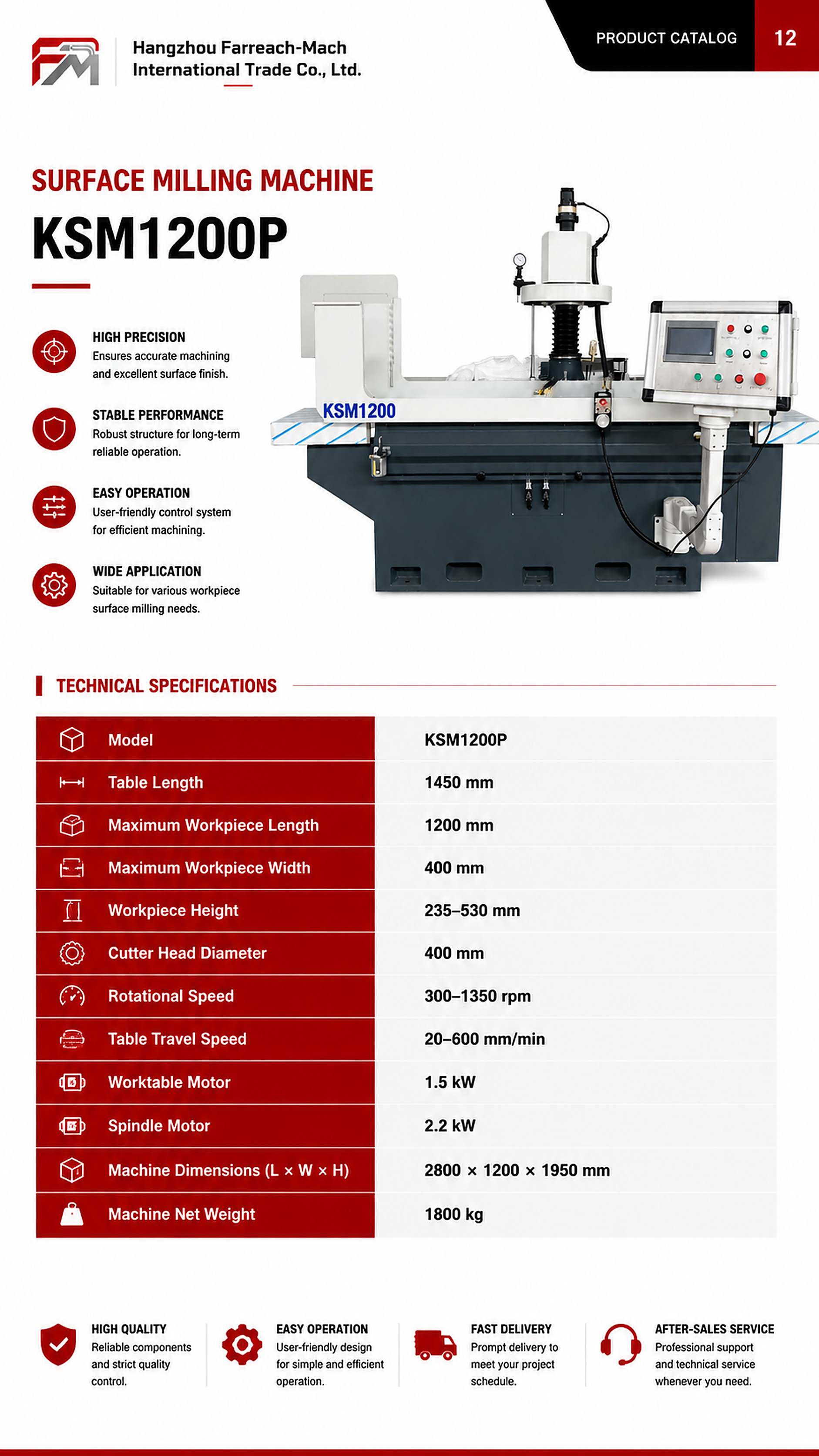 KSM1200 original catalogue parameter page