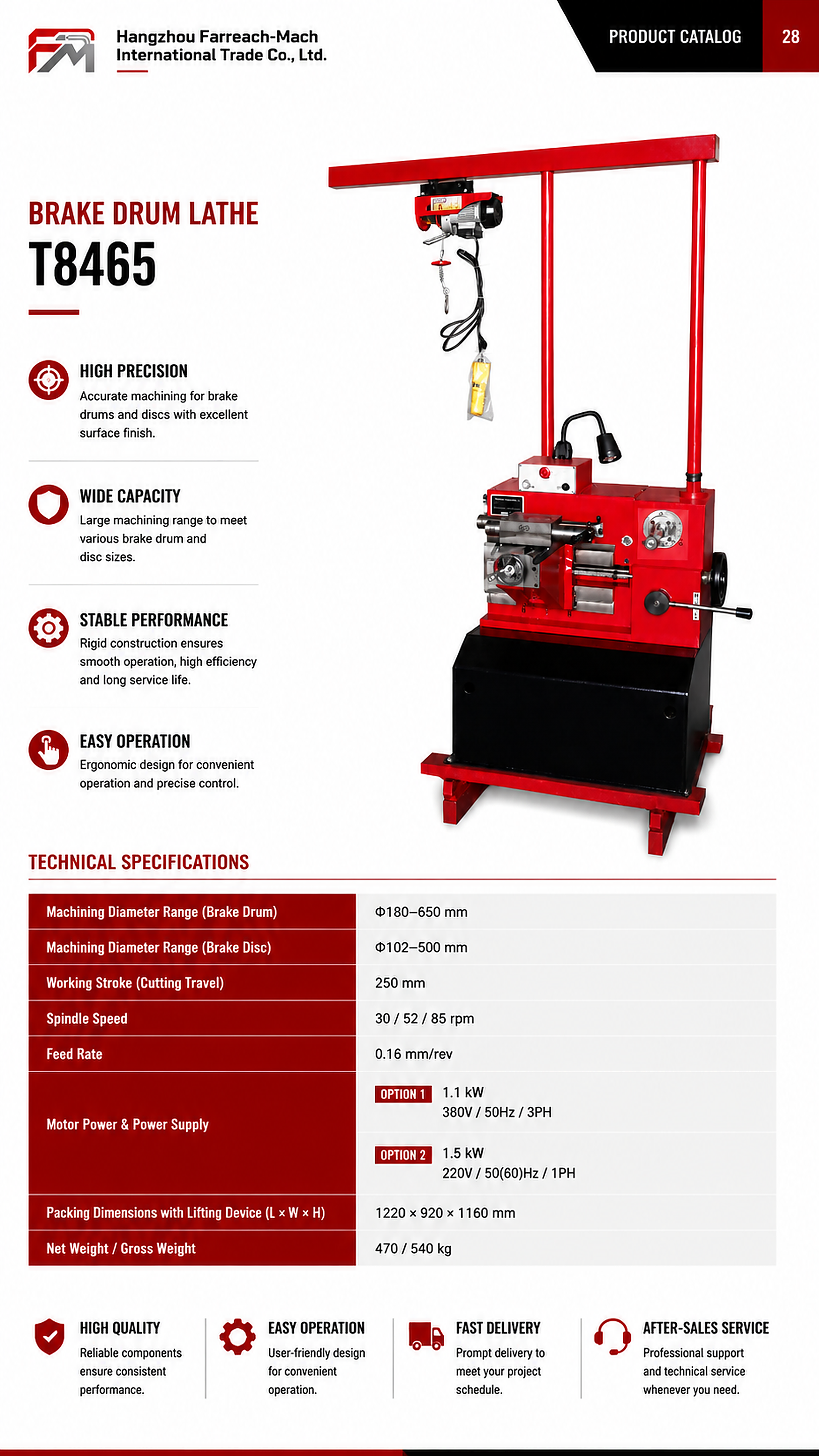 T8465 original catalogue parameter page